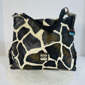 Dooney & Bourke Black and Brown Patterned Hobo Bag